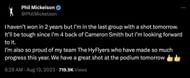 Phil Mickelson's Twitter post.
